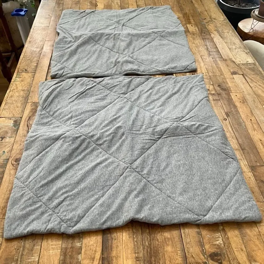 Pottery Barn Teen Favorite Tee Cotton Euro Pillow Shams Set of 2 Heathered Gray